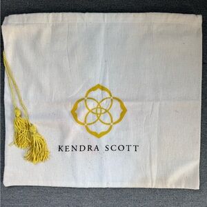 Kendra Scott Cream Pouch with Yellow Tassels